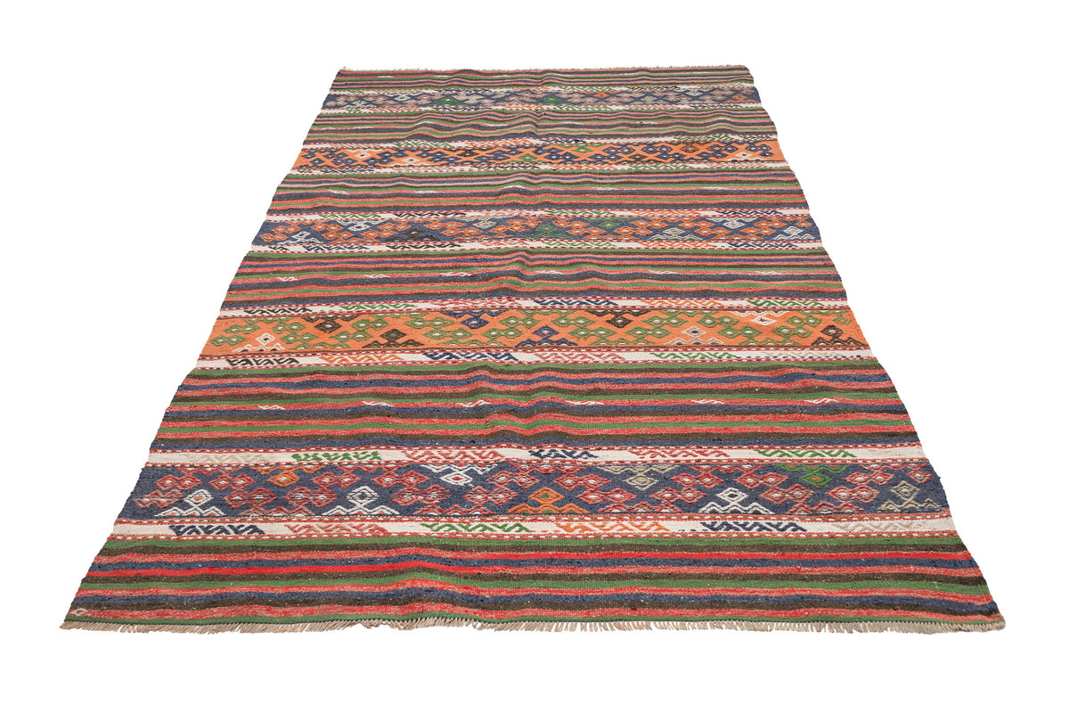 (5'2'' x 8'11'') Authentic Vintage Kilim Area Rug