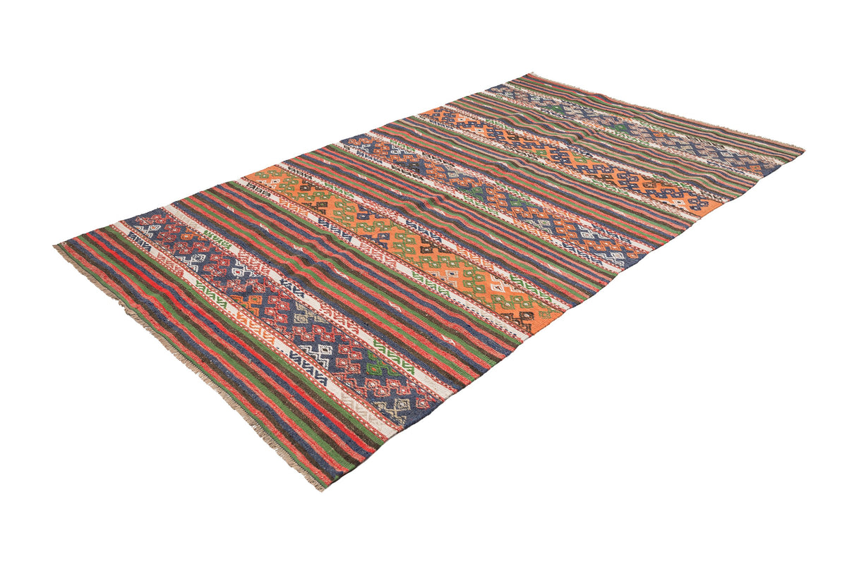 (5'2'' x 8'11'') Authentic Vintage Kilim Area Rug