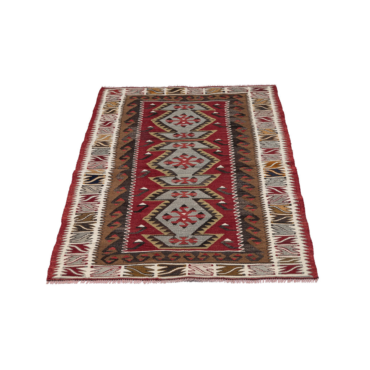 - (2'8'' x 4'1'') Handwoven Vintage Kilim Small Rug