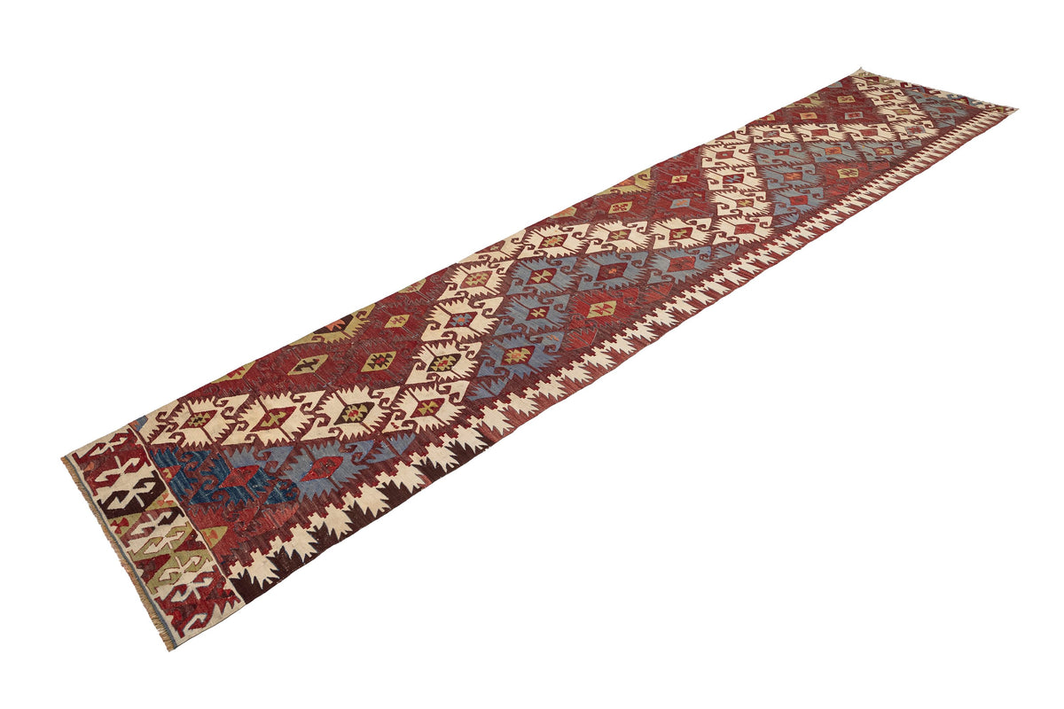 (2'6'' x 12'11'') Oriental Authentic Kilim Runner Rug