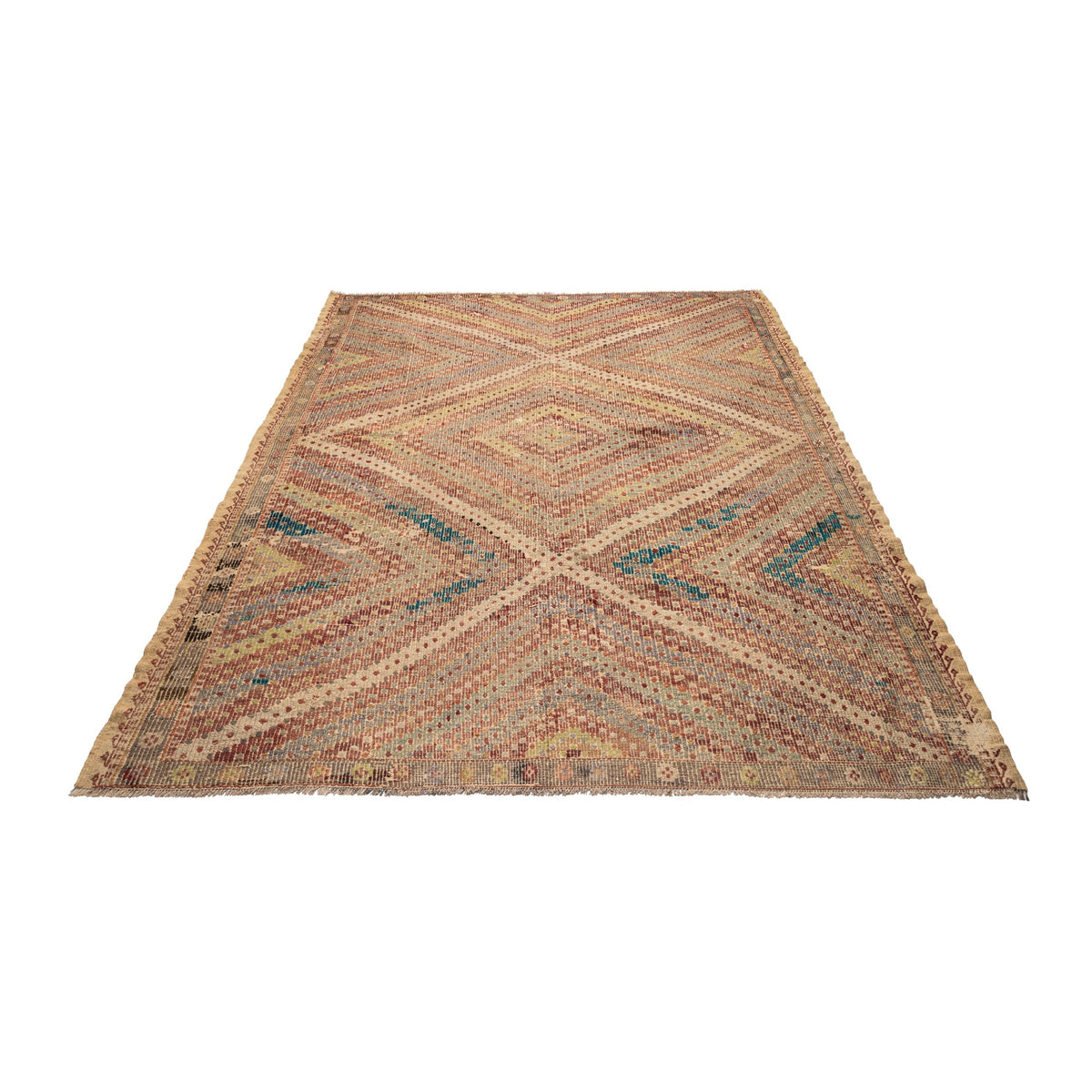 Ramlia - (6'7'' x 8'8'') Vintage Turkish Kilim