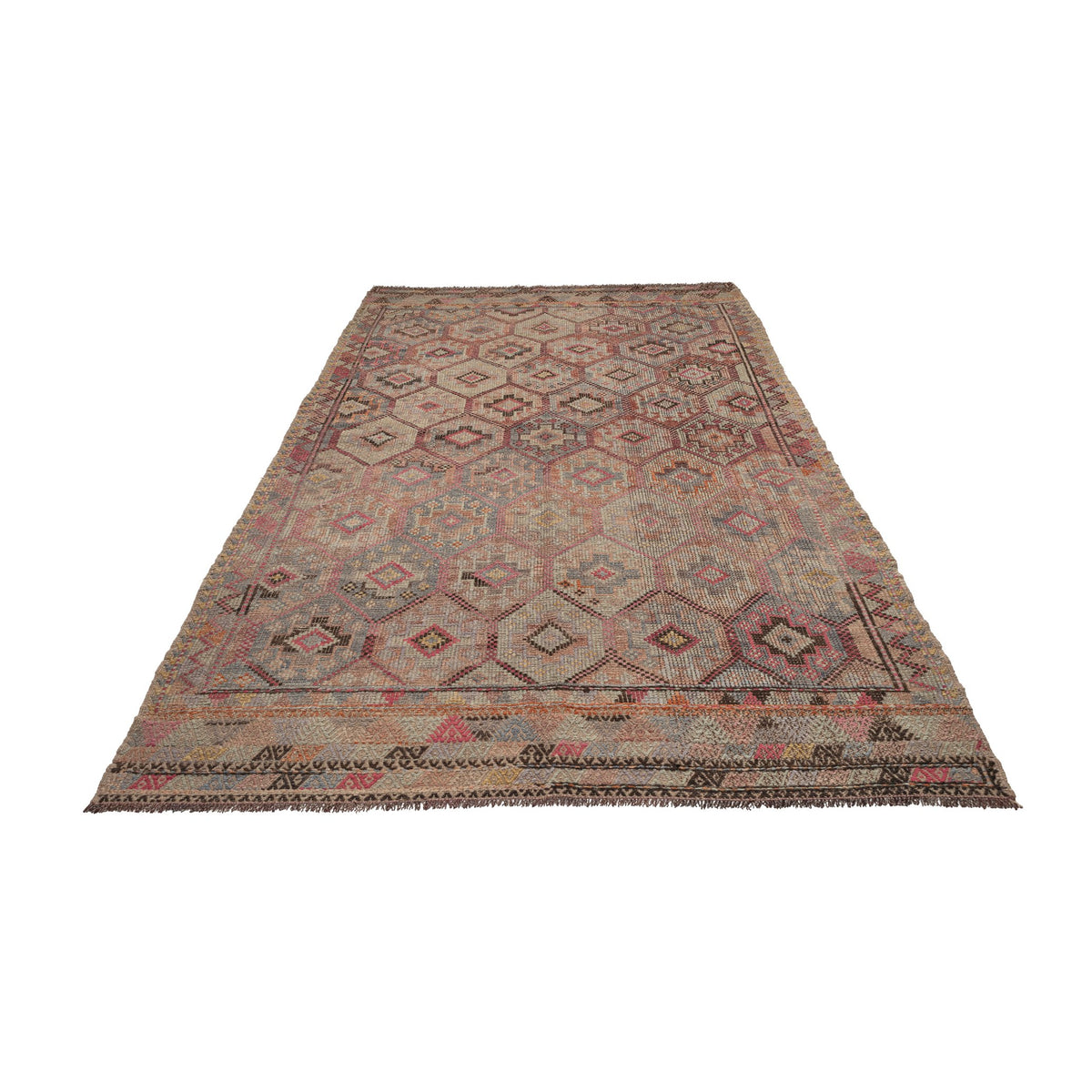 Handmade Oriental Neutral Kilim Rug