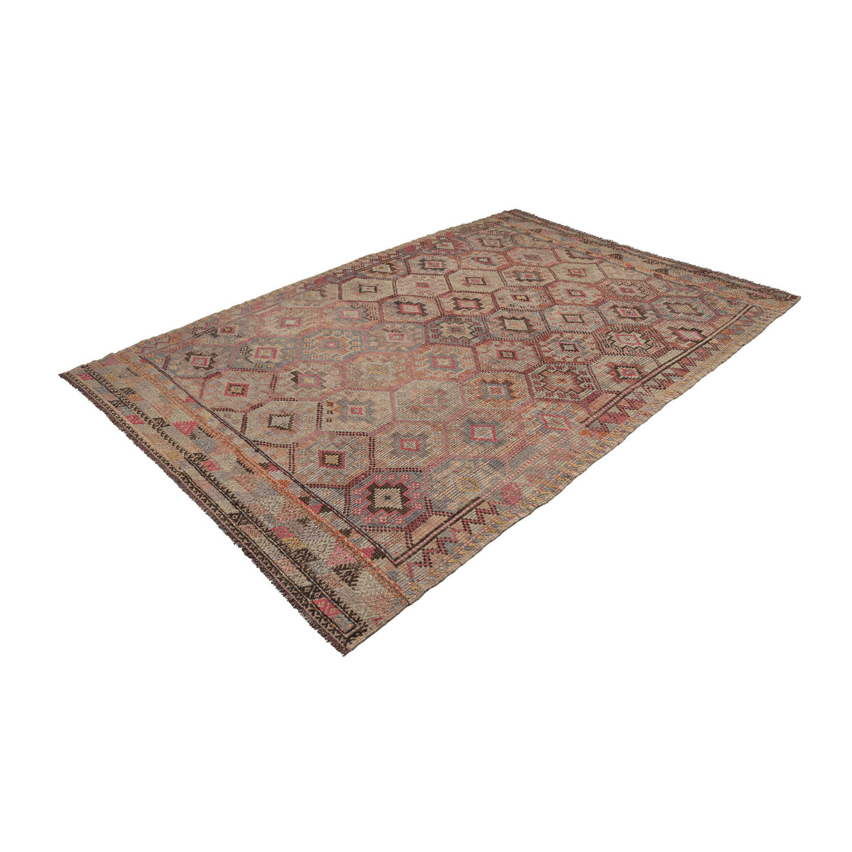 Handmade Oriental Neutral Kilim Rug