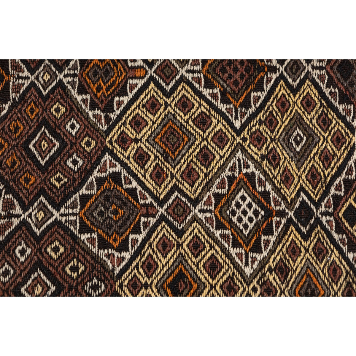- (3'11'' x 7'1'') Handwoven Vintage Tribal Kilim Rug