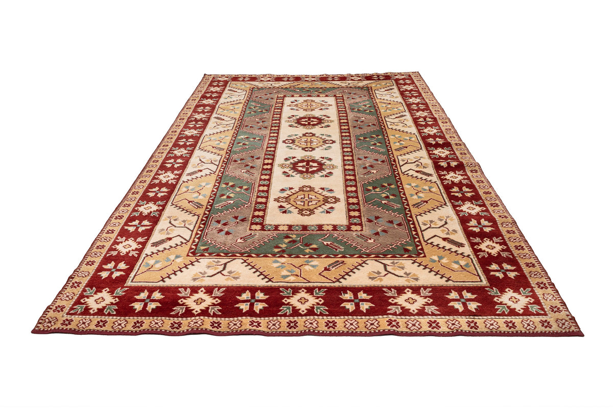 (6'9" x 10') Vintage Turkish Neutral Area Rug