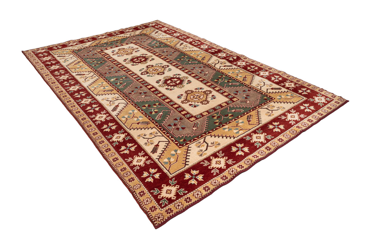 (6'9" x 10') Vintage Turkish Neutral Area Rug