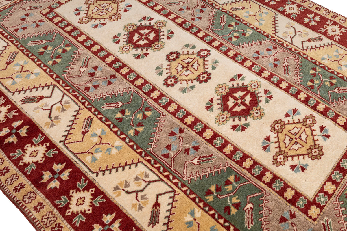 (6'9" x 10') Vintage Turkish Neutral Area Rug