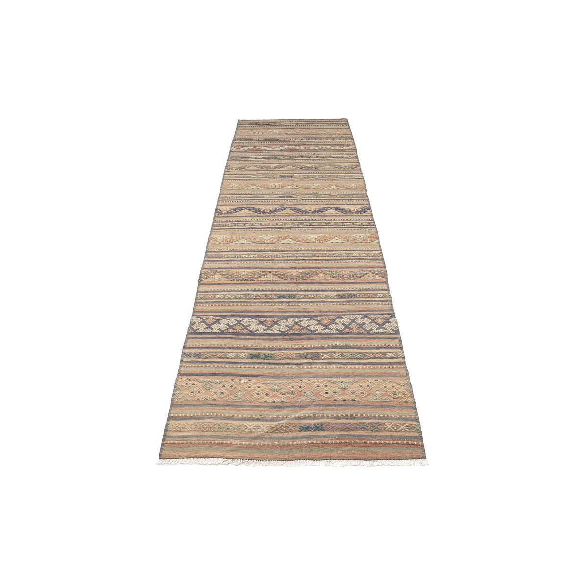 Handmade Neutral Kilim Runner Rug