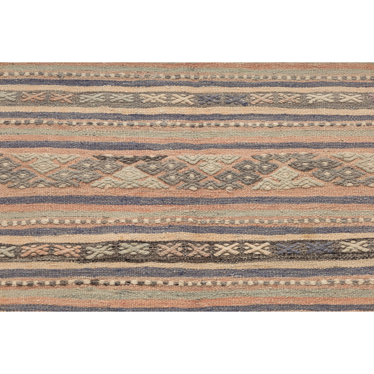 Handmade Neutral Kilim Runner Rug