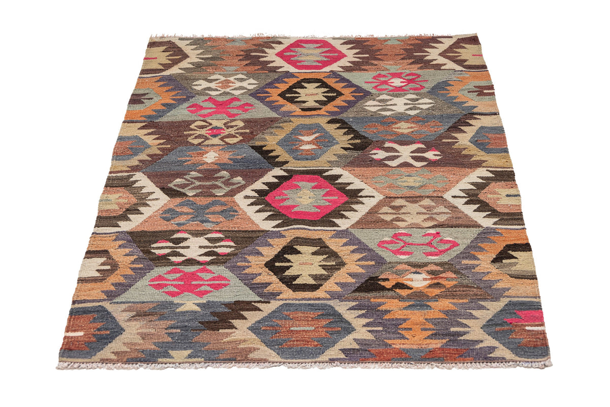 (3'1'' x 4'8'') Authentic Vintage Kilim Small Rug