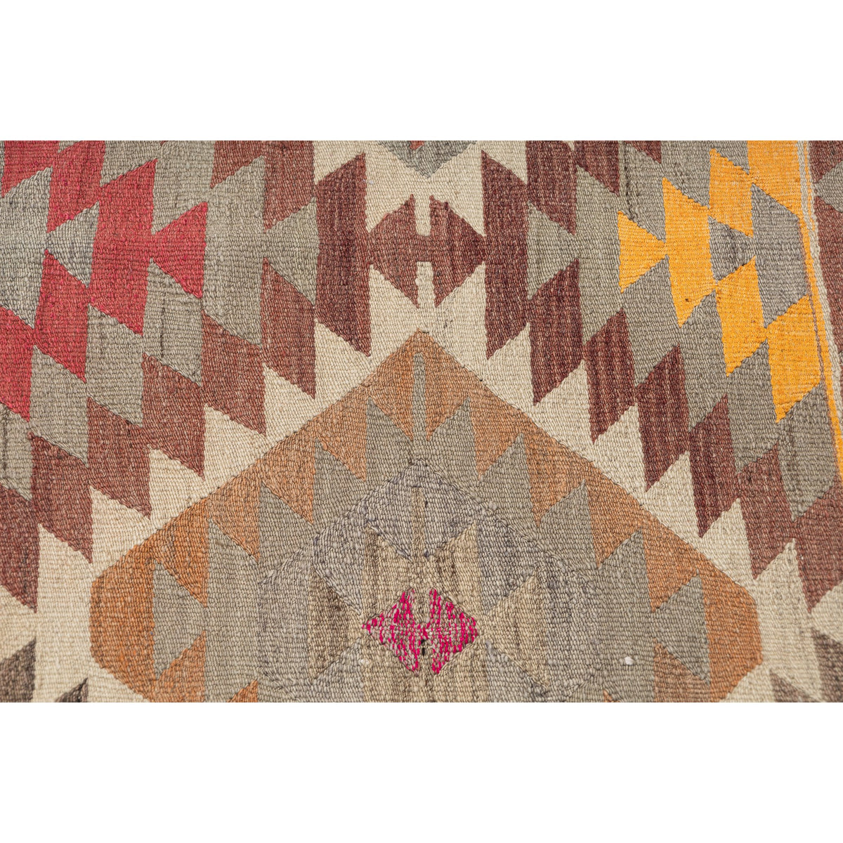 - (3'7'' x 4'6'') Geometric Vintage Small Kilim Rug