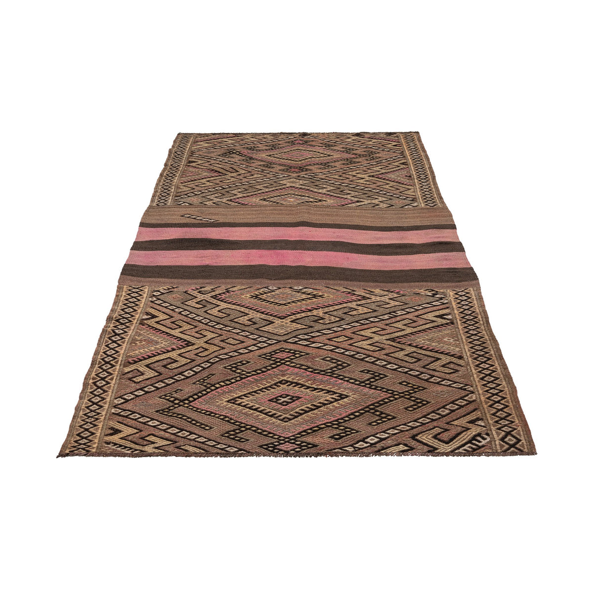 - (4'1'' x 6'7'') Vintage Ethnic Kilim Rug