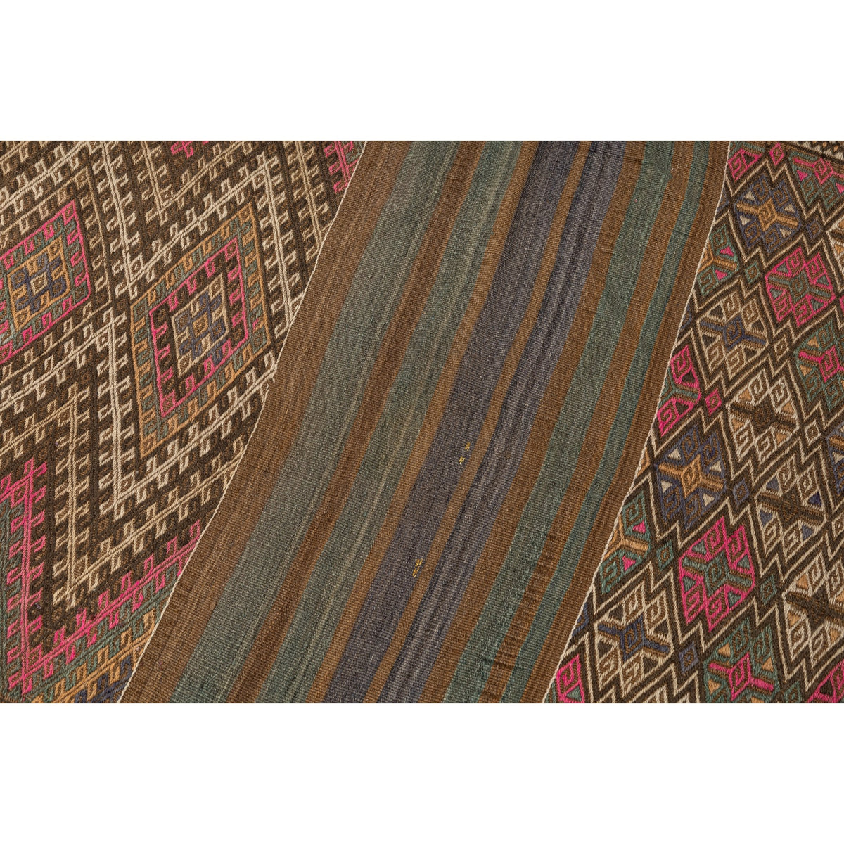 - (3'10'' x 5') Geometric Vintage Small Kilim Rug