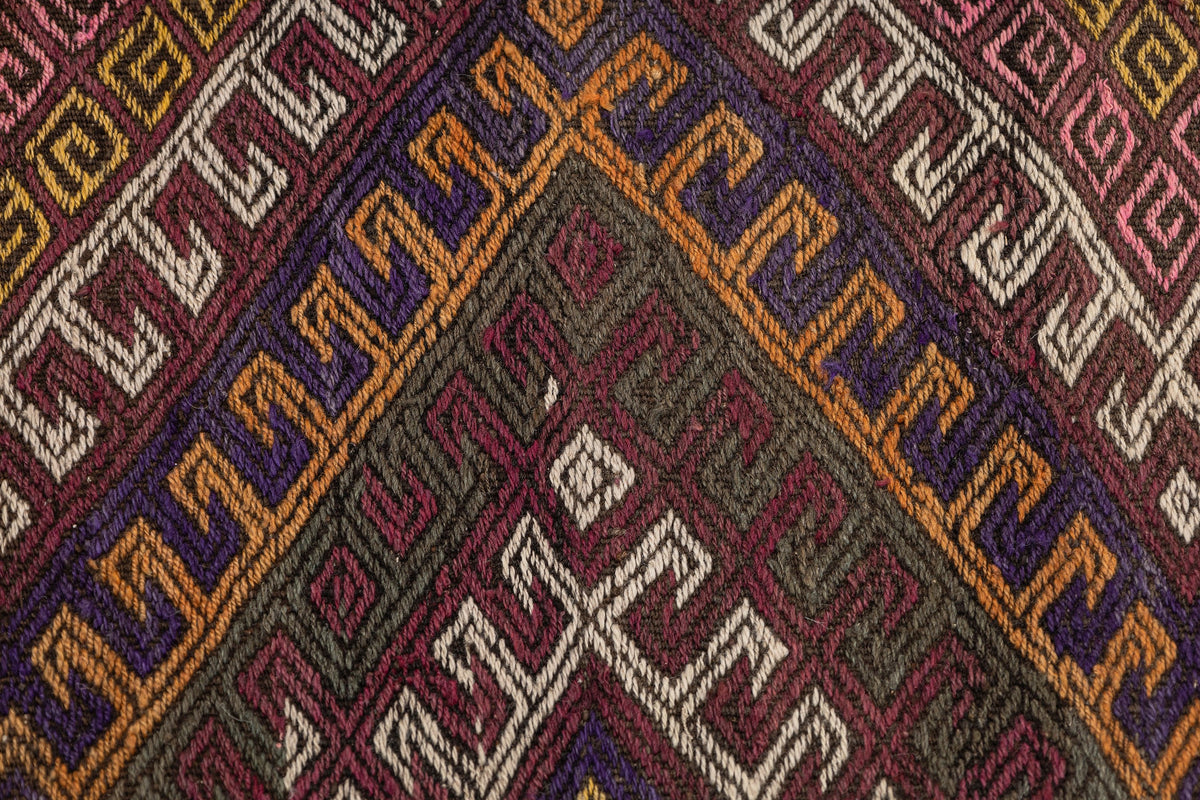 (3'6'' x 5'7'') Authentic Vintage Kilim Geometric Small Rug