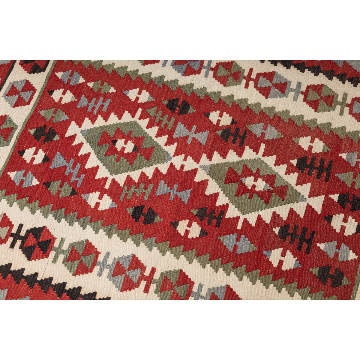 - (3'5'' x 4'9'') Geometric Oushak Small Kilim Rug