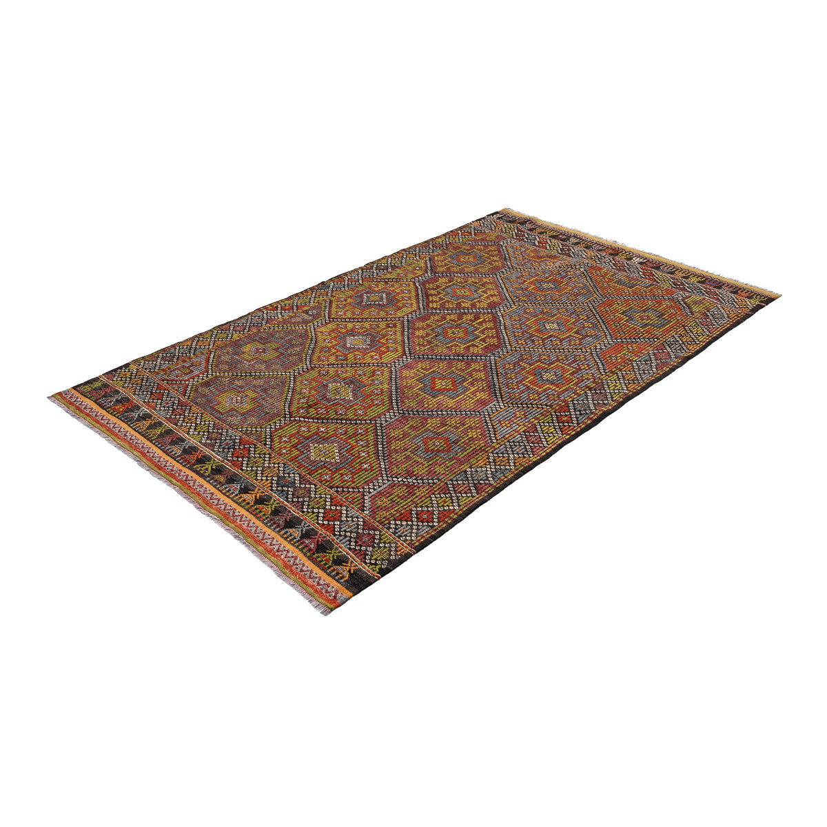 Chirpan - (4'3'' x 7'1'') Vintage Turkish Kilim