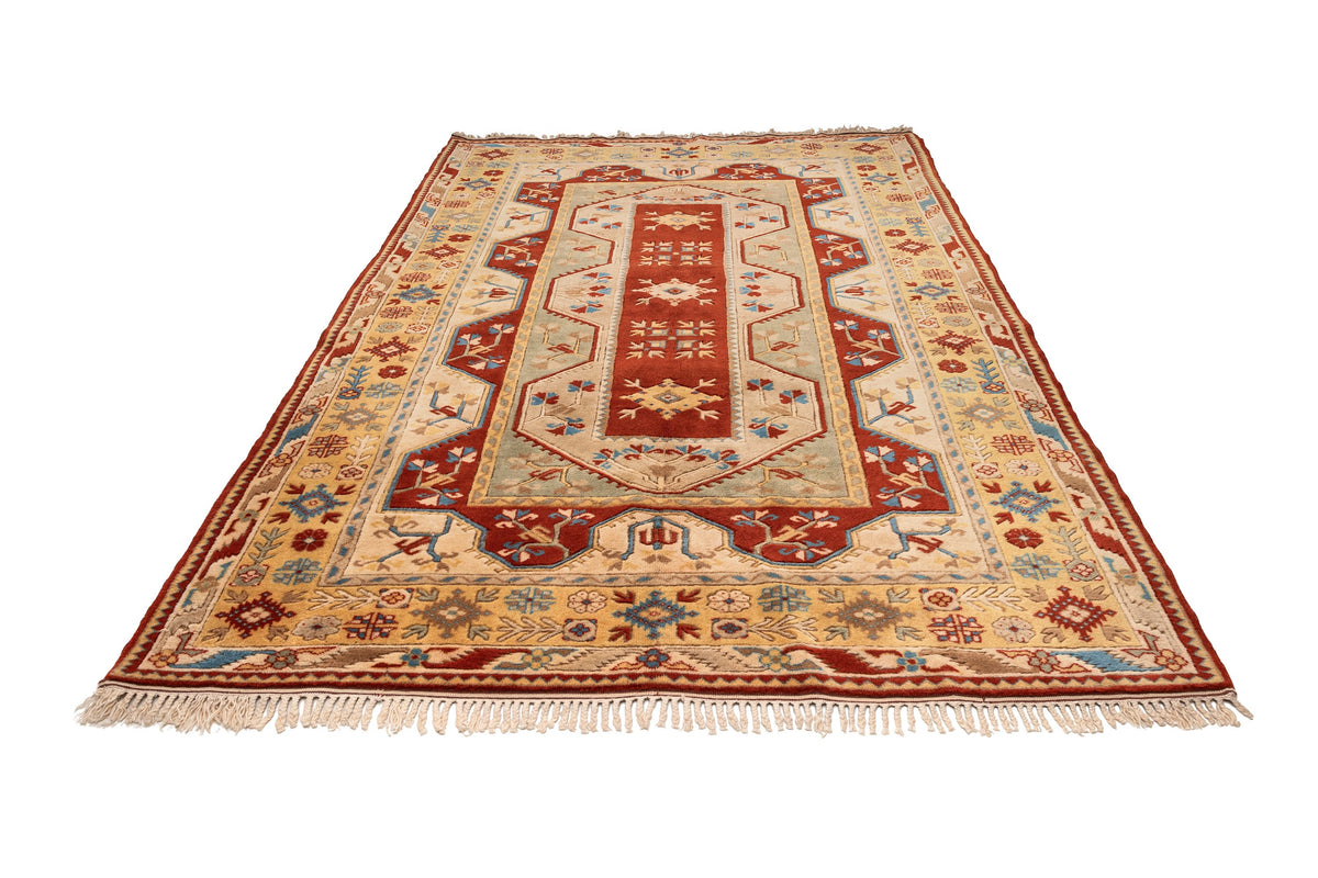 (6'8" x 9'6") Vintage Turkish Neutral Area Rug