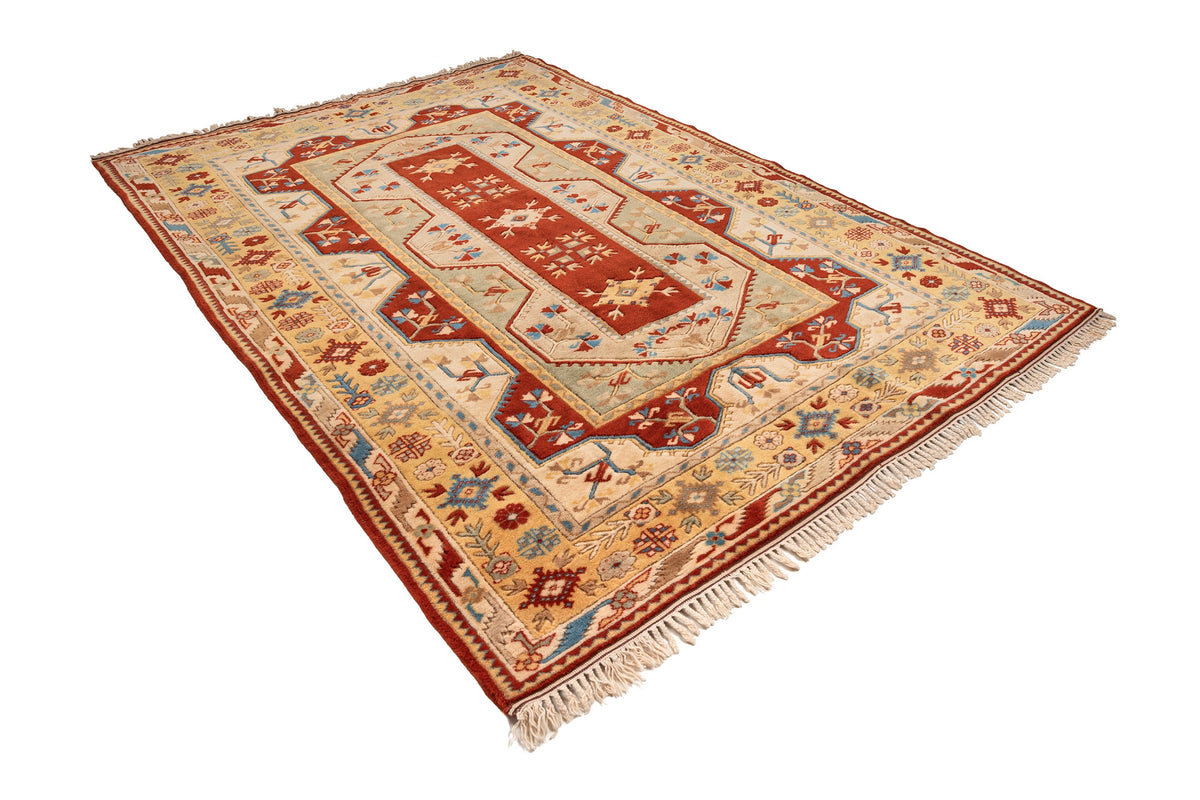 (6'8" x 9'6") Vintage Turkish Neutral Area Rug