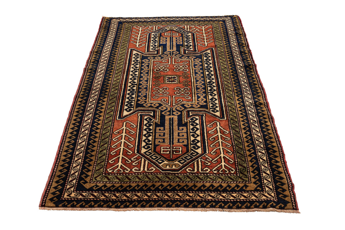 (3'8" x 6'7") Handmade Vintage Authentic Rug