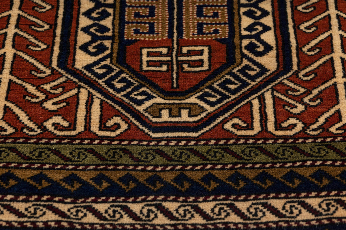 (3'8" x 6'7") Handmade Vintage Authentic Rug