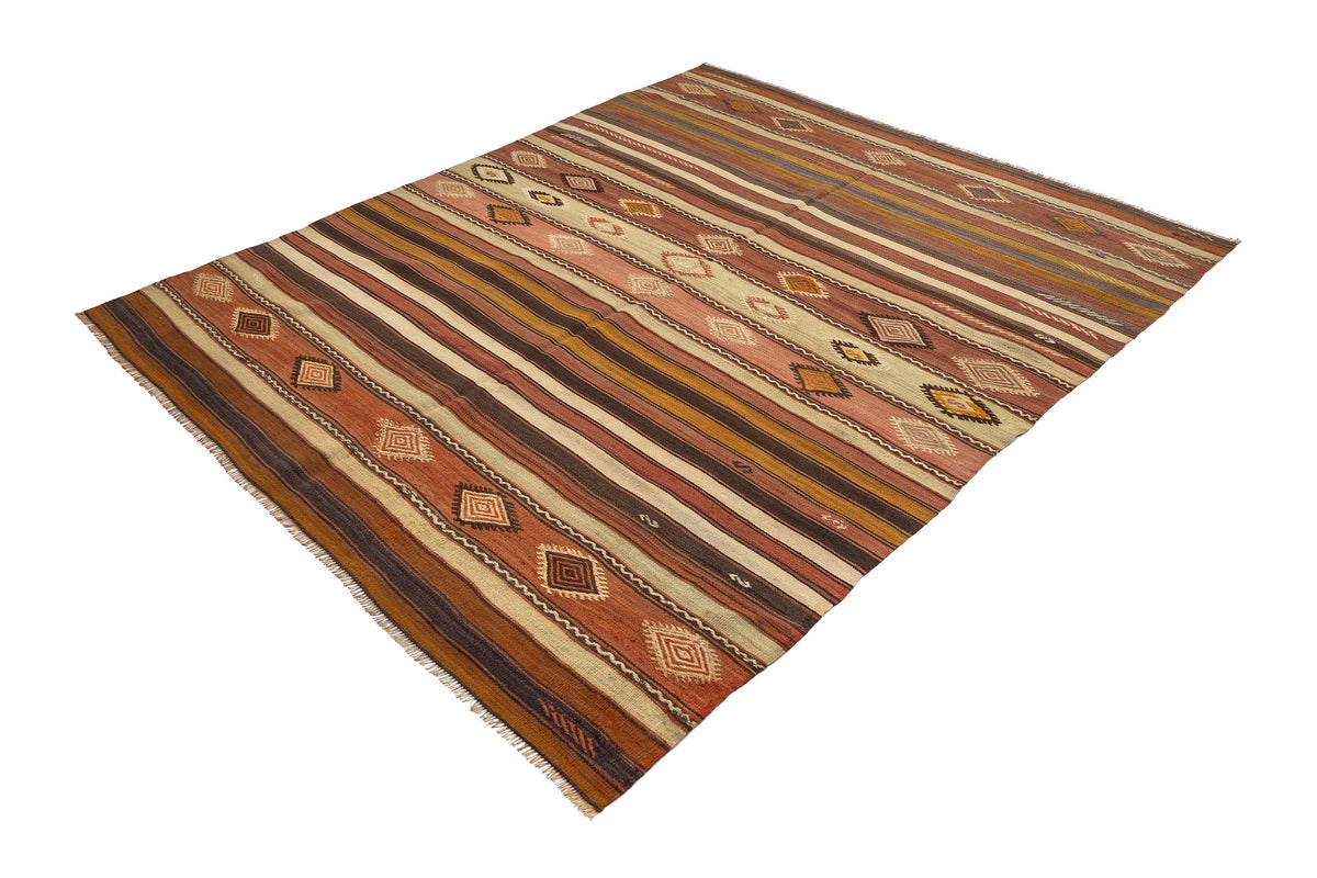 (6' x 7'4'' ) Authentic Oriental Striped Kilim Area Rug