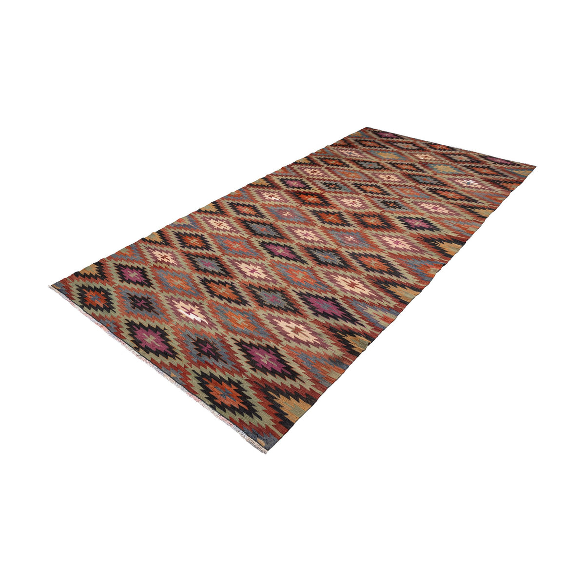 - (5'1'' x 10'4'') Vintage Turkish Kilim