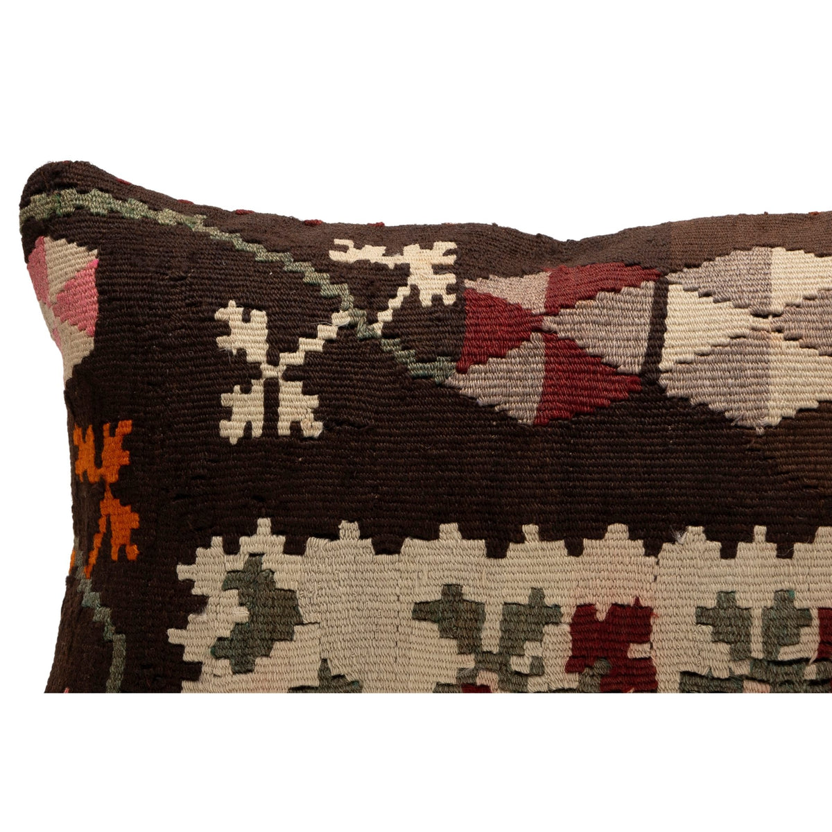 Handwoven Kilim Throw Pillow Cover 12" x 20"