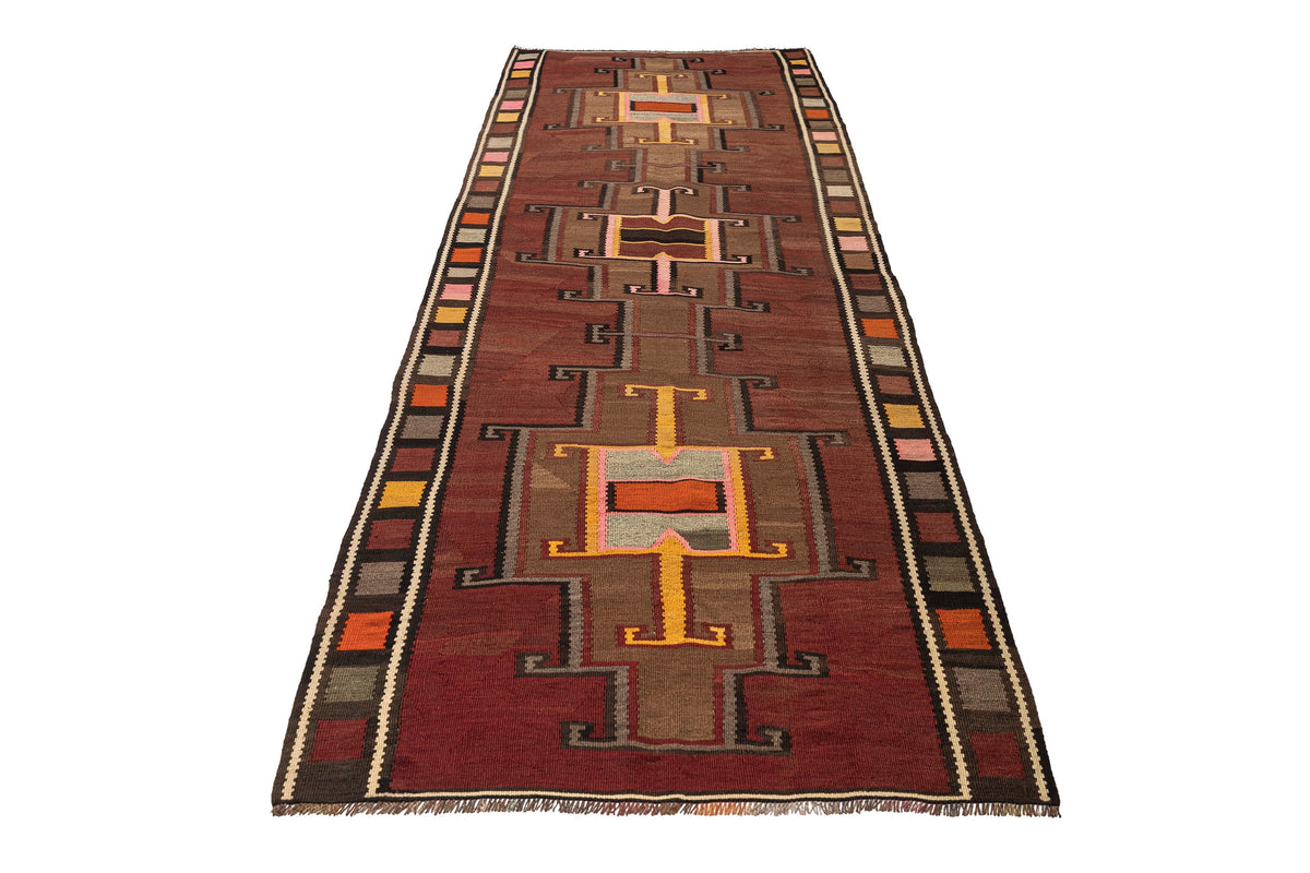 (4'1'' x 10'10'') Authentic Oriental Kilim Runner Rug