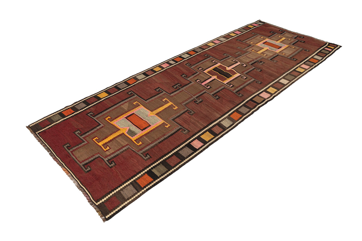 (4'1'' x 10'10'') Authentic Oriental Kilim Runner Rug