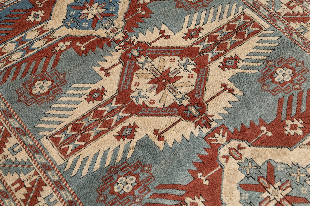 (4'6" x 6'1") Handmade Turkish Oriental Blue Rug