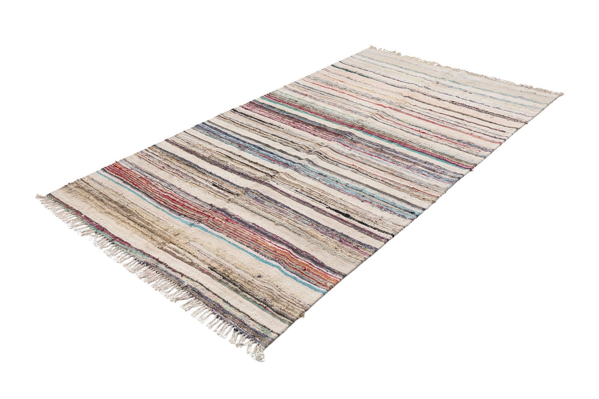 (4'7'' x 8'4'') Handwoven Vintage Striped Kilim Rug