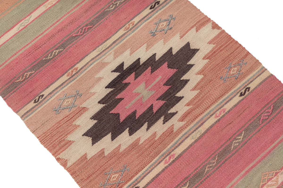 (2' x 7'10'') Oriental Authentic Neutral Kilim Runner Rug