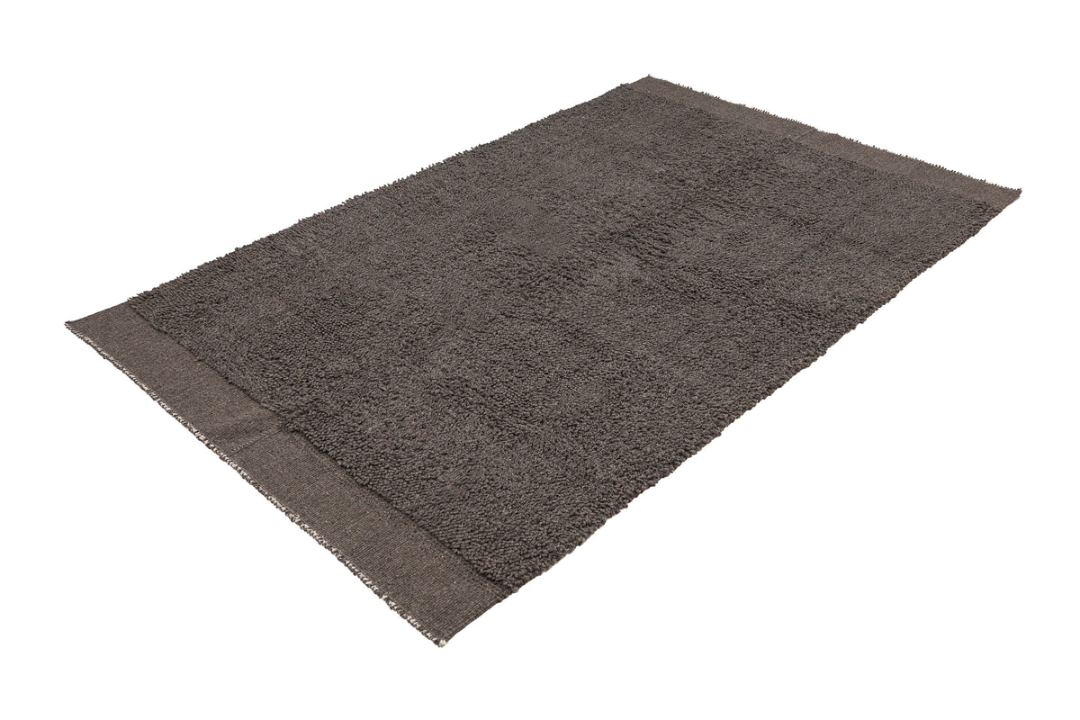 Handmade Organic Black Gray Turkish Wool Rug