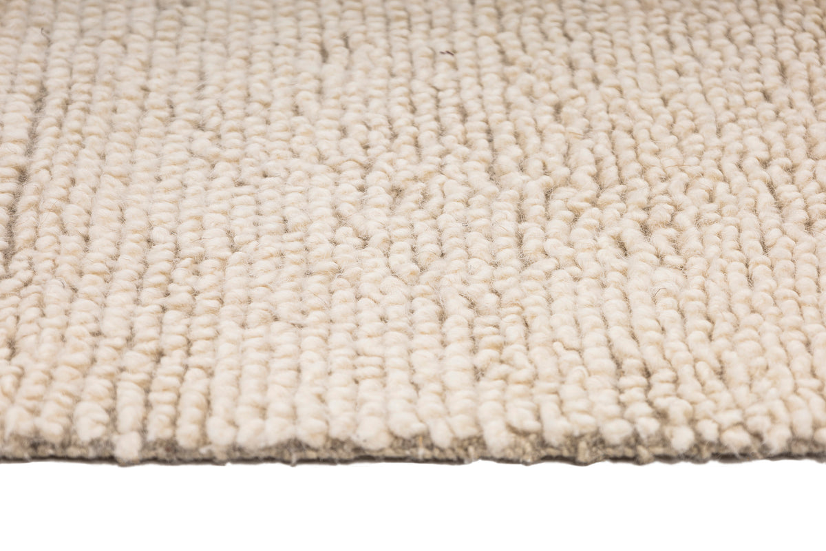 Handmade Organic Neutral Turkish Runner Wool Rug