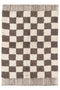 Handmade Organic Wool Checkered Runner Rug - Ideal for Bathroom & Kitchen