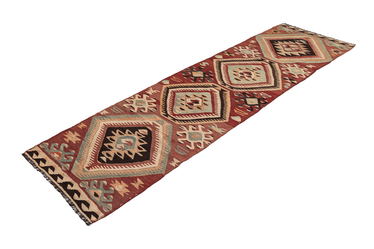 (2'5'' x 8'8'') Oriental Authentic Geometric Kilim Runner Rug