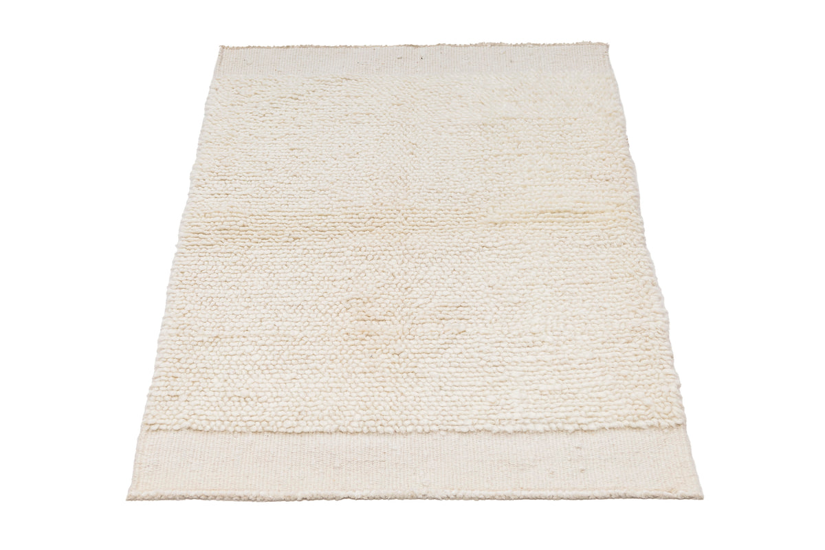 Handmade Organic Wool Neutral Small Rug (2'1" x 3'3")