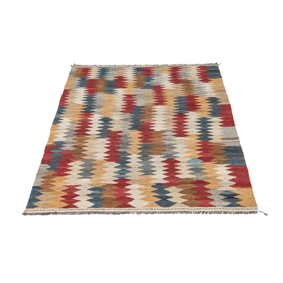 - (3'5'' x 5'1'') New Turkish Modern Design Colorful Kilim Rug