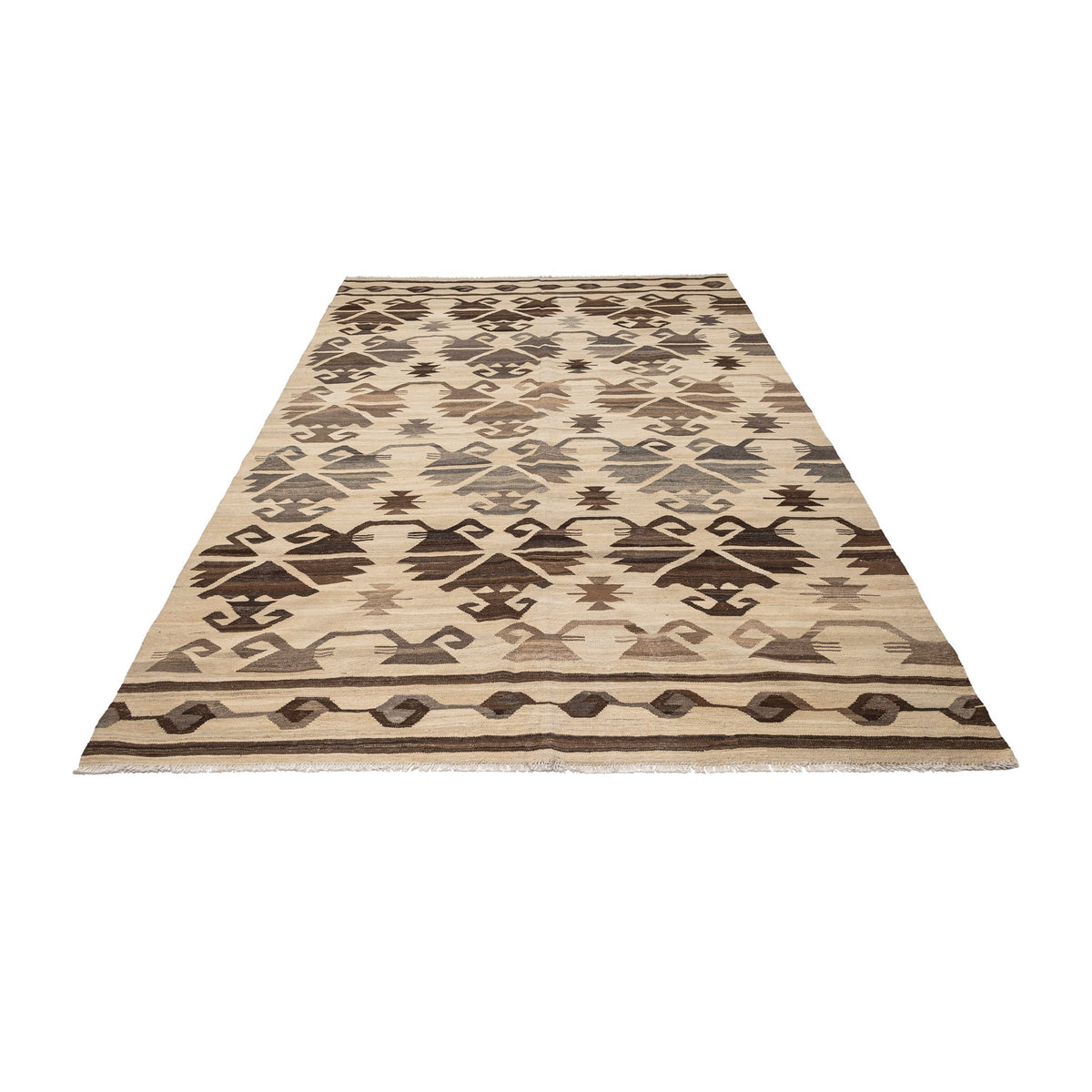 - (6'7'' x 9'8'') New Turkish Modern Design Kilim Rug