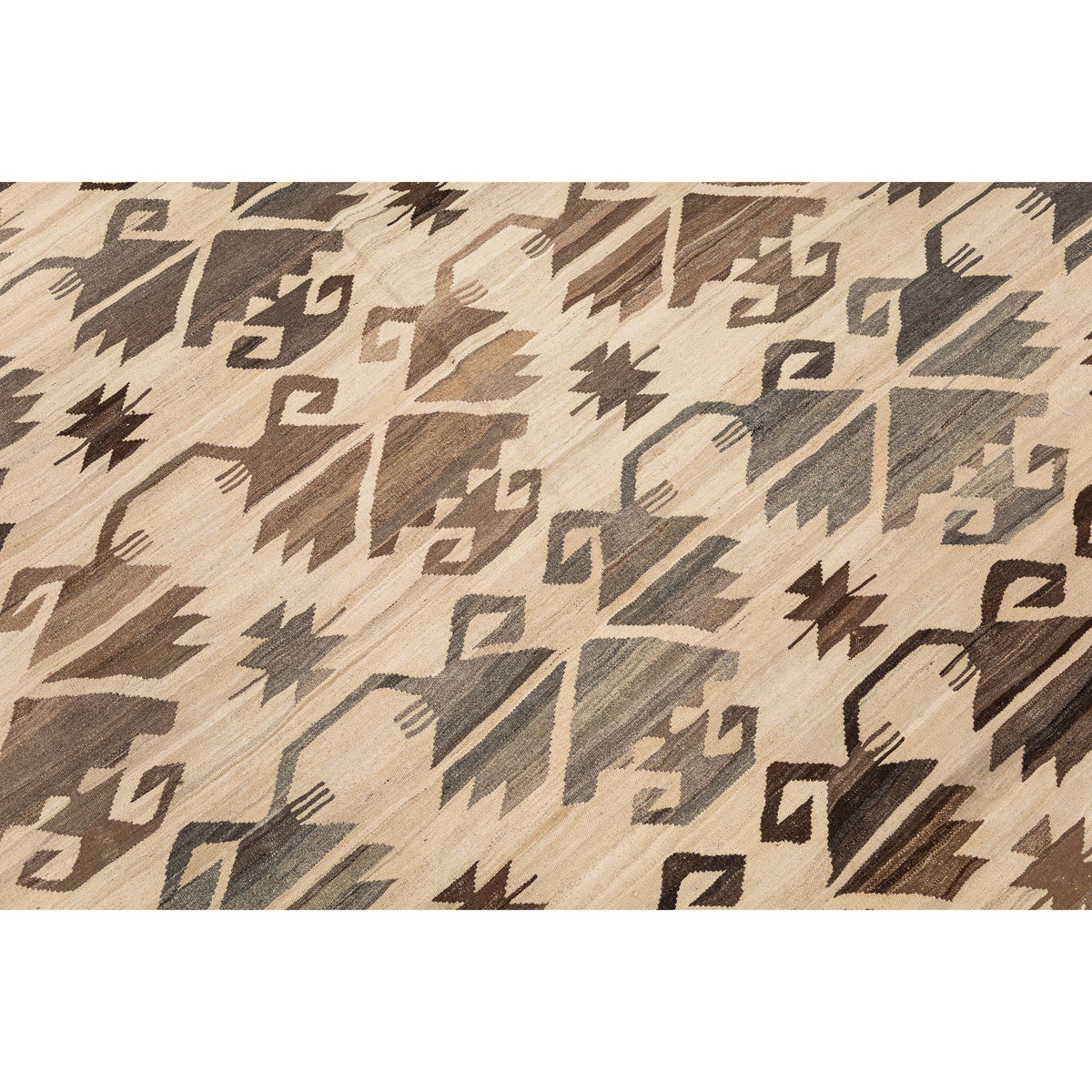 - (6'7'' x 9'8'') New Turkish Modern Design Kilim Rug