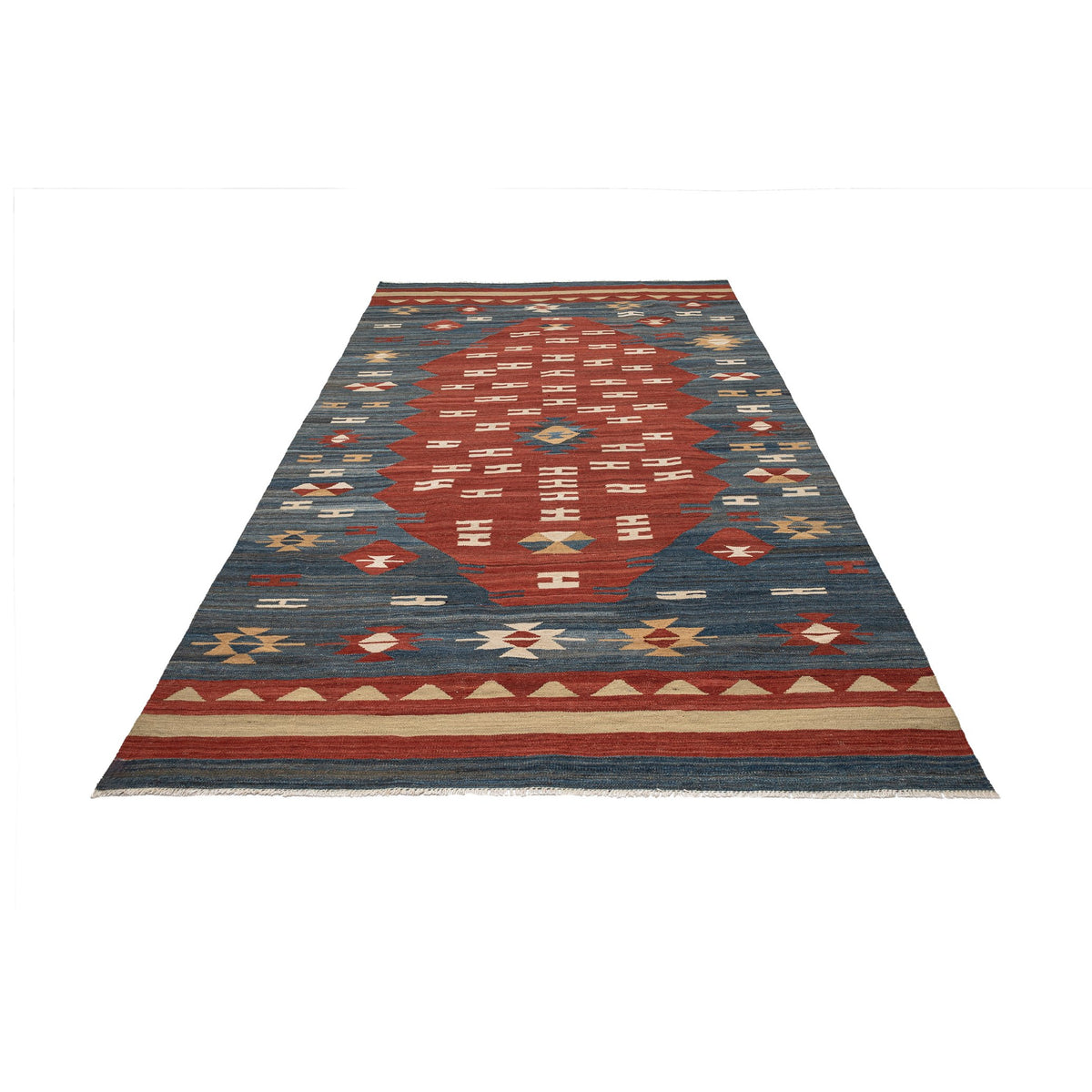 (6'1'' x 9'9'') New Turkish Modern Design Kilim Rug