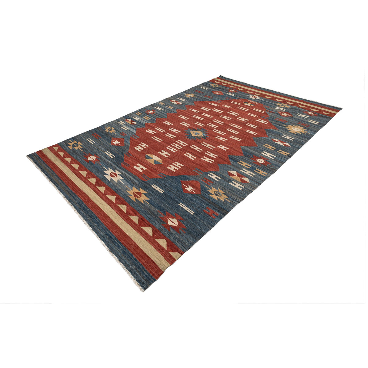 (6'1'' x 9'9'') New Turkish Modern Design Kilim Rug