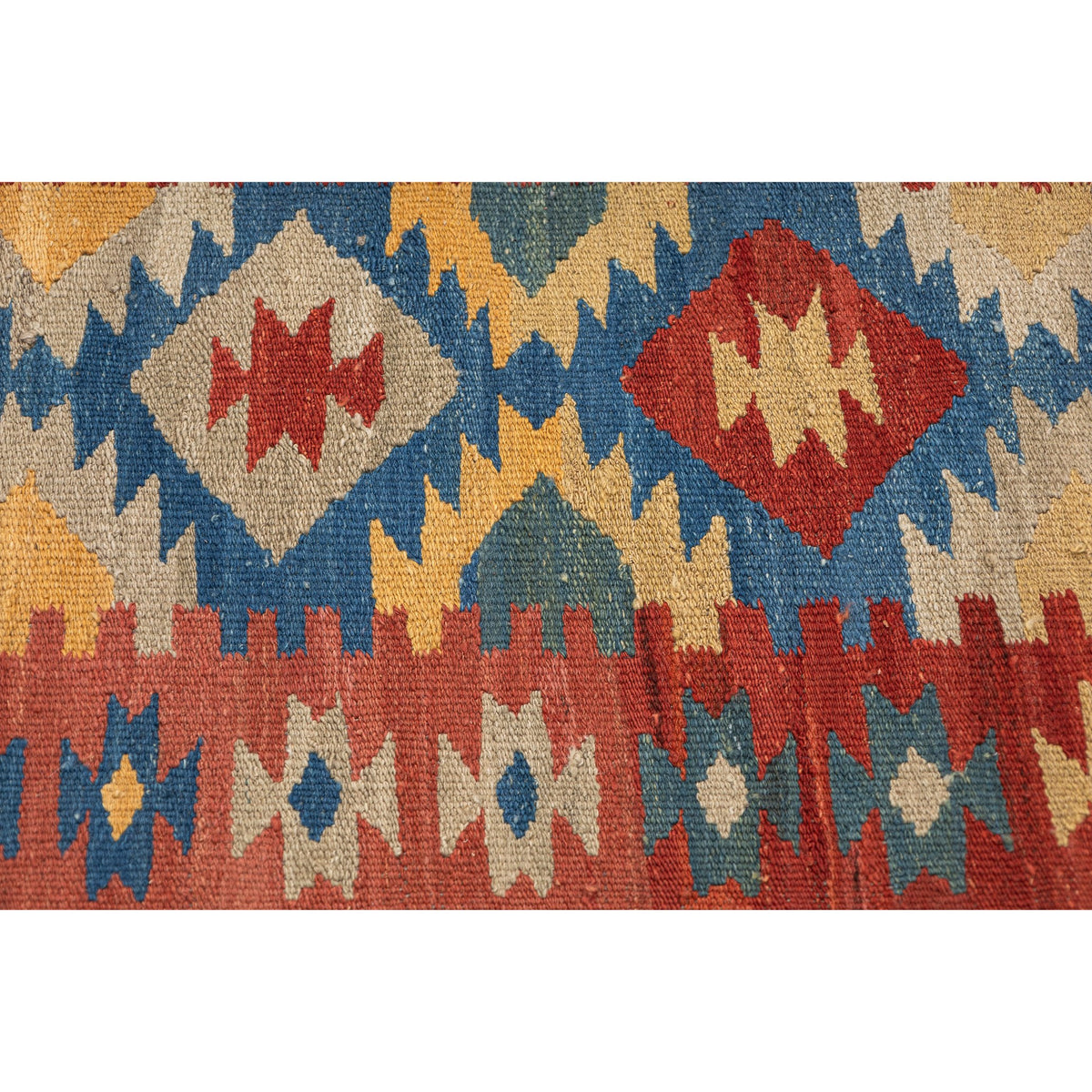 - (2'7'' x 9'7'') New Handwoven Modern Design Kilim Runner