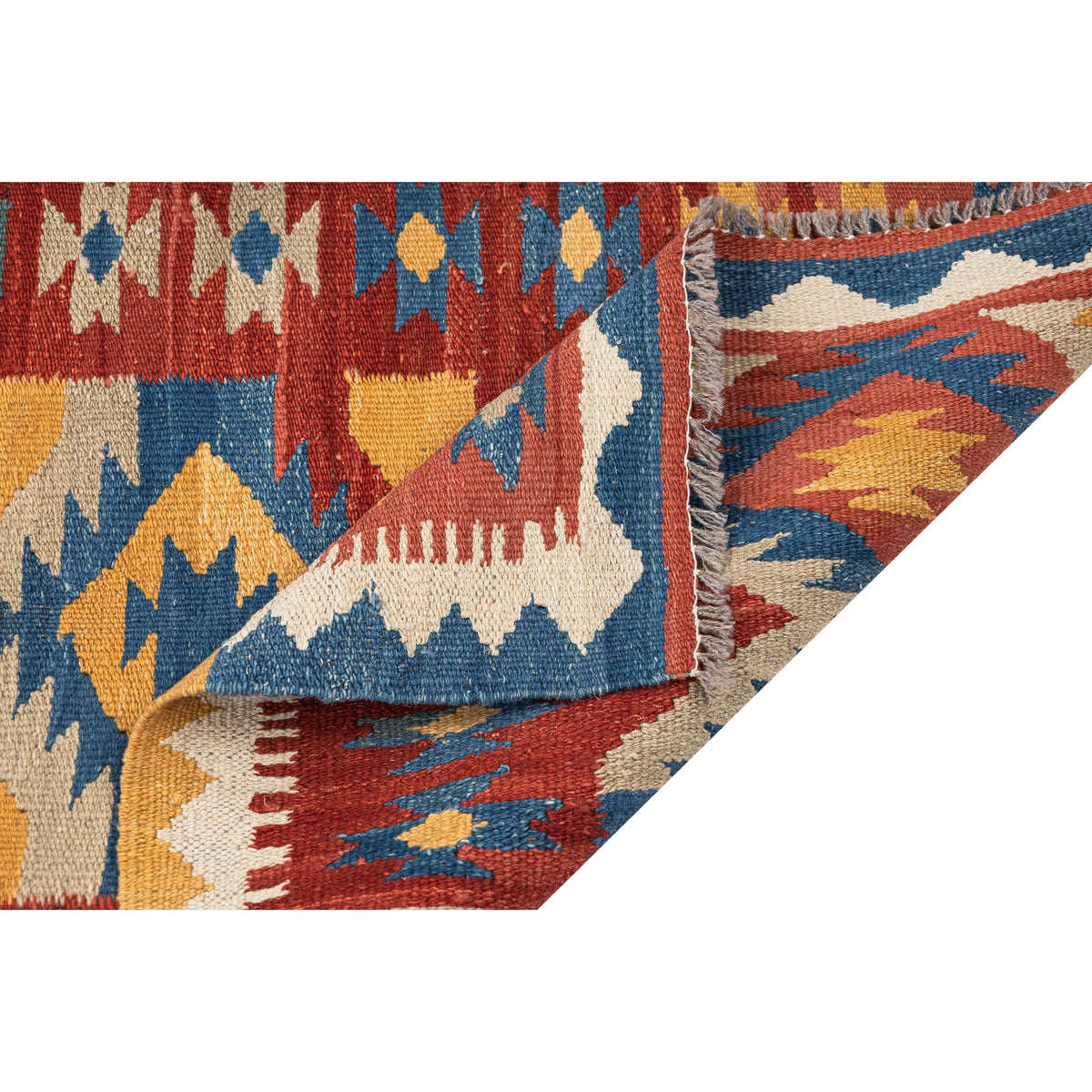 - (2'7'' x 9'7'') New Handwoven Modern Design Kilim Runner