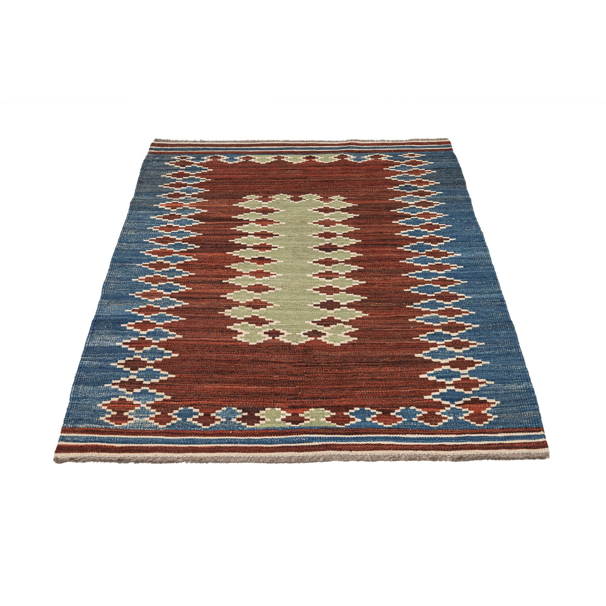 - (3'5'' x 4'10'') New Handwoven Modern Design Kilim Rug