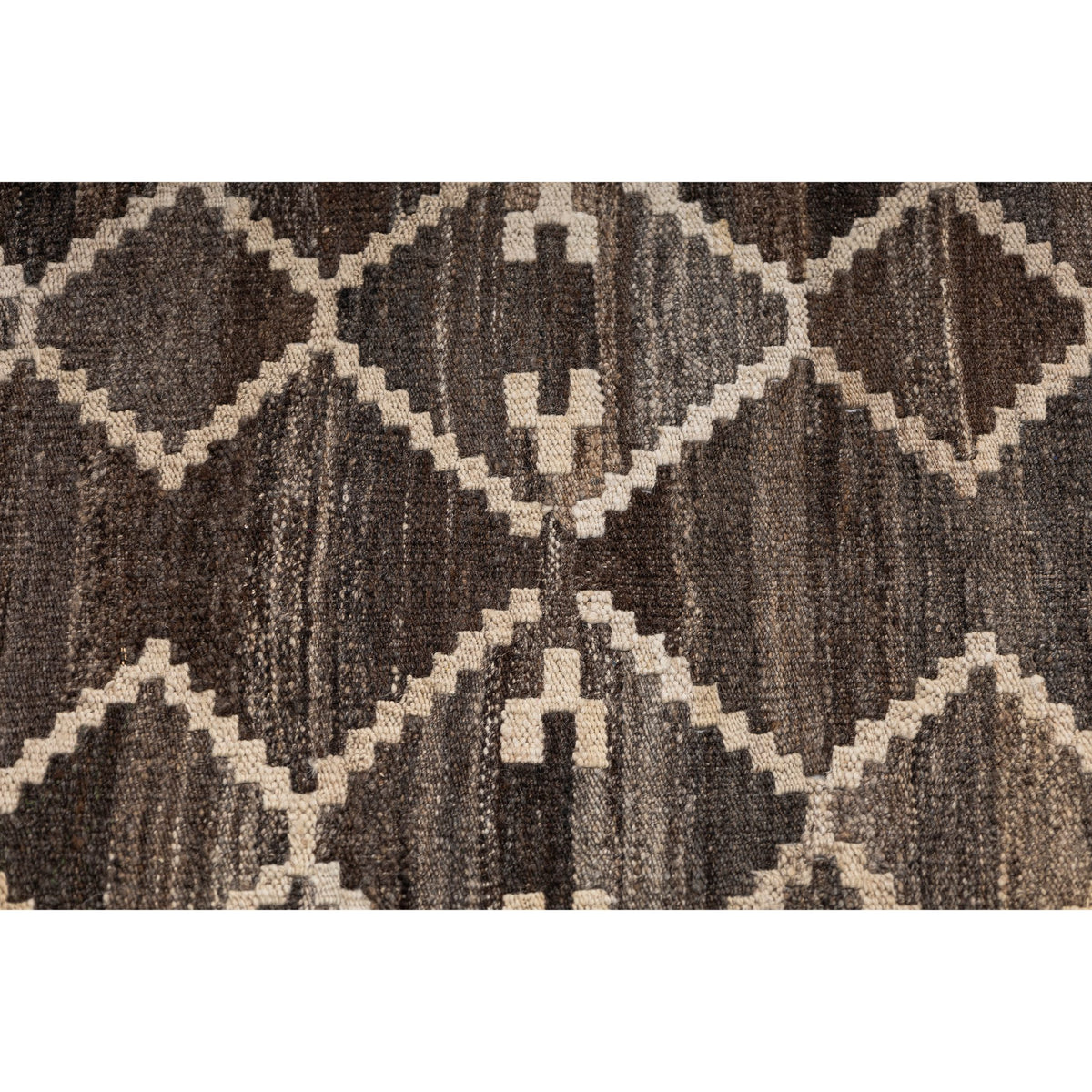 (8'8'' x 9'8'') New Turkish Modern Design Brown Kilim Rug