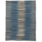 (4'10'' x 6'5'') Blue Modern Design Turkish Kilim Rug