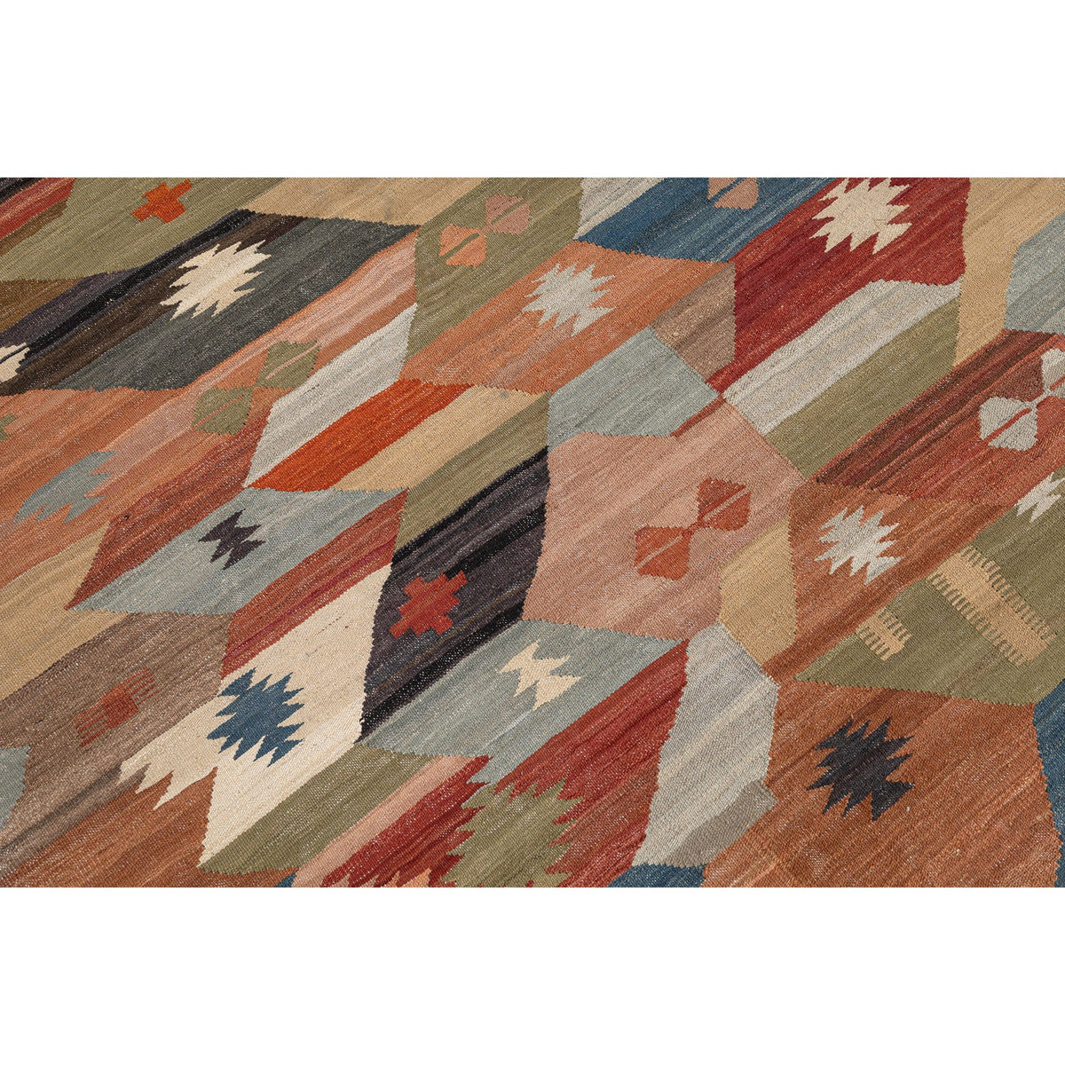 (5'1'' x 6'7'') Colorful Modern Design Turkish Kilim Rug