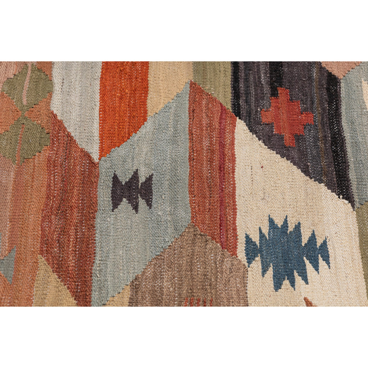 (5'1'' x 6'7'') Colorful Modern Design Turkish Kilim Rug