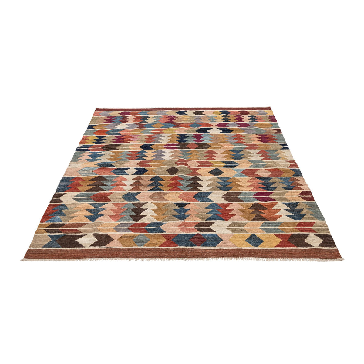 (5'1'' x 6'4'') Colorful Turkish Modern Design Kilim Medium Rug